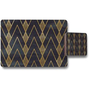 Benjamin Tate Design gold geometreic lines placemat coaster set in Natural Natural Benjamin Tate Design gold geometreic lines placemat coaster set in Natural Natural