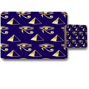 Benjamin Tate Design gold pyramid eye of horus placemat coaster set in Natural Natural Benjamin Tate Design gold pyramid eye of horus placemat coaster set in Natural Natural