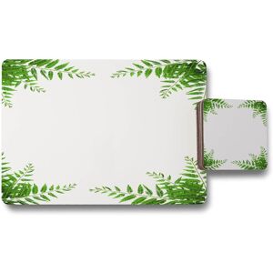 Benjamin Tate Design green botanicals placemat coaster set in Natural Natural Benjamin Tate Design green botanicals placemat coaster set in Natural Natural