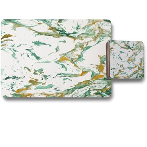 Benjamin Tate Design green golden marble placemat coaster set in Natural Natural Benjamin Tate Design green golden marble placemat coaster set in Natural Natural
