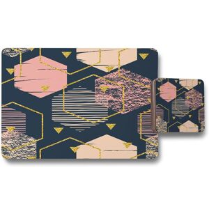 Benjamin Tate Design hexagons placemat coaster set in Natural Natural Benjamin Tate Design hexagons placemat coaster set in Natural Natural