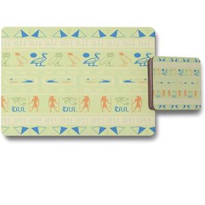 Benjamin Tate Design hieroglyphic egyptian language symbols placemat coaster set in Natural Natural Benjamin Tate Design hieroglyphic egyptian language symbols placemat coaster set in Natural Natural
