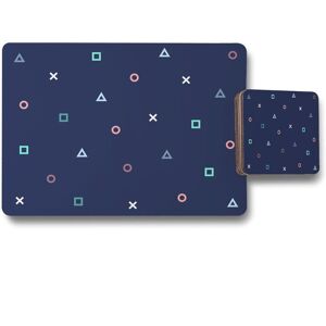 Benjamin Tate Design hipster pattern placemat coaster set in Natural Natural Benjamin Tate Design hipster pattern placemat coaster set in Natural Natural