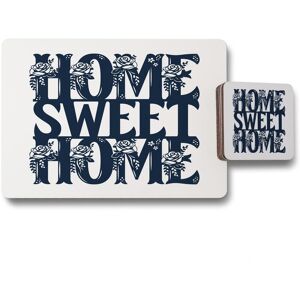 Benjamin Tate Design home sweet home type placemat coaster set in Natural Natural Benjamin Tate Design home sweet home type placemat coaster set in Natural Natural