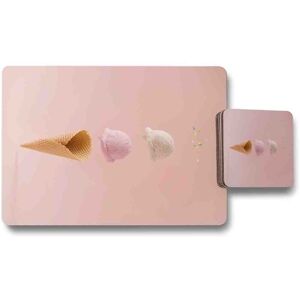 Benjamin Tate Design ice cream placemat coaster set in Natural Natural Benjamin Tate Design ice cream placemat coaster set in Natural Natural