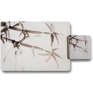 Benjamin Tate Design japanese painting of bamboo placemat coaster set in Natural Natural Benjamin Tate Design japanese painting of bamboo placemat coaster set in Natural Natural