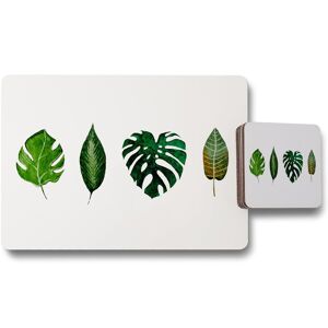 Benjamin Tate Design leaves selections placemat coaster set in Natural Natural Benjamin Tate Design leaves selections placemat coaster set in Natural Natural