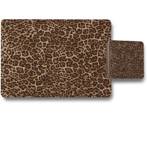 Benjamin Tate Design leopard print placemat coaster set in Natural Natural Benjamin Tate Design leopard print placemat coaster set in Natural Natural