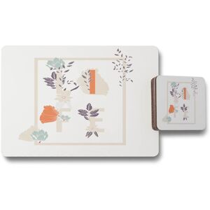 Benjamin Tate Design life flowers placemat coaster set in Natural Natural Benjamin Tate Design life flowers placemat coaster set in Natural Natural