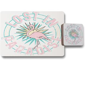Benjamin Tate Design lost in paradise placemat coaster set in Natural Natural Benjamin Tate Design lost in paradise placemat coaster set in Natural Natural