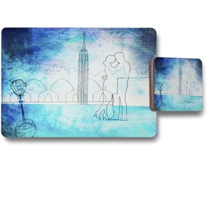 Benjamin Tate Design love at first sight placemat coaster set in Natural Natural Benjamin Tate Design love at first sight placemat coaster set in Natural Natural