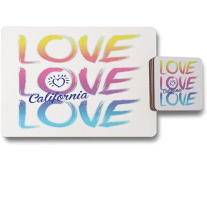 Benjamin Tate Design love california placemat coaster set in Natural Natural Benjamin Tate Design love california placemat coaster set in Natural Natural