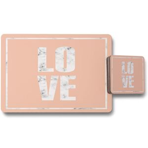 Benjamin Tate Design love marble placemat coaster set in Natural Natural Benjamin Tate Design love marble placemat coaster set in Natural Natural