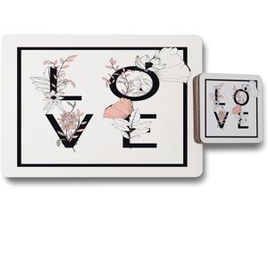 Benjamin Tate Design love placemat coaster set in Natural Natural Benjamin Tate Design love placemat coaster set in Natural Natural