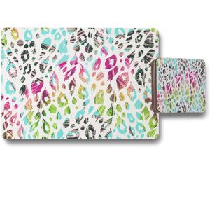 Benjamin Tate Design multi coloured leopard spots placemat coaster set in Natural Natural Benjamin Tate Design multi coloured leopard spots placemat coaster set in Natural Natural