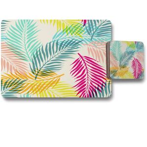 Benjamin Tate Design multi coloured tropical leaves placemat coaster set in Natural Natural Benjamin Tate Design multi coloured tropical leaves placemat coaster set in Natural Natural