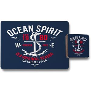 Benjamin Tate Design ocean spirit placemat coaster set in Natural Natural Benjamin Tate Design ocean spirit placemat coaster set in Natural Natural