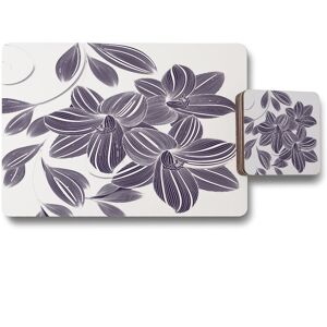Benjamin Tate Design orchids placemat coaster set in Natural Natural Benjamin Tate Design orchids placemat coaster set in Natural Natural