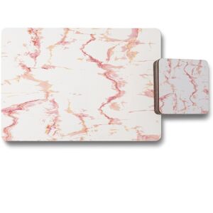 Benjamin Tate Design pink marble placemat coaster set in Natural Natural Benjamin Tate Design pink marble placemat coaster set in Natural Natural
