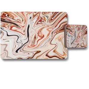 Benjamin Tate Design pink rippled marble placemat coaster set in Natural Natural Benjamin Tate Design pink rippled marble placemat coaster set in Natural Natural
