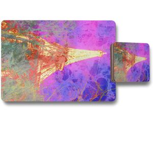 Benjamin Tate Design pinky tower placemat coaster set in Natural Natural Benjamin Tate Design pinky tower placemat coaster set in Natural Natural