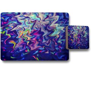Benjamin Tate Design psychedelic marble placemat coaster set in Natural Natural Benjamin Tate Design psychedelic marble placemat coaster set in Natural Natural
