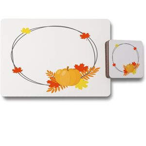 Benjamin Tate Design pumpkin placemat coaster set in Natural Natural Benjamin Tate Design pumpkin placemat coaster set in Natural Natural