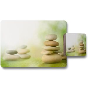 Benjamin Tate Design rock garden placemat coaster set in Natural Natural Benjamin Tate Design rock garden placemat coaster set in Natural Natural