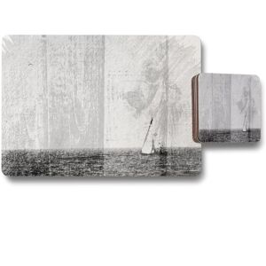 Benjamin Tate Design sail placemat coaster set in Natural Natural Benjamin Tate Design sail placemat coaster set in Natural Natural
