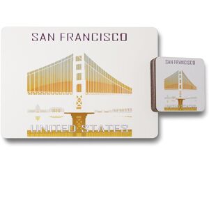 Benjamin Tate Design san francisco placemat coaster set in Natural Natural Benjamin Tate Design san francisco placemat coaster set in Natural Natural