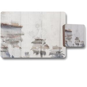 Benjamin Tate Design silver palm placemat coaster set in Natural Natural Benjamin Tate Design silver palm placemat coaster set in Natural Natural