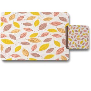 Benjamin Tate Design small autumn leaves placemat coaster set in Natural Natural Benjamin Tate Design small autumn leaves placemat coaster set in Natural Natural