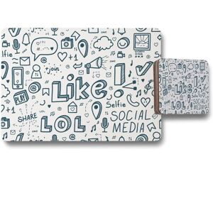 Benjamin Tate Design social media placemat coaster set in Natural Natural Benjamin Tate Design social media placemat coaster set in Natural Natural