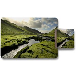 Benjamin Tate Design spring in scotland valley placemat coaster set in Natural Natural Benjamin Tate Design spring in scotland valley placemat coaster set in Natural Natural