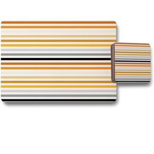 Benjamin Tate Design striped pattern orange black gray beige & brown placemat coaster set in Natural Natural Benjamin Tate Design striped pattern orange black gray beige & brown placemat coaster set in Natural Natural
