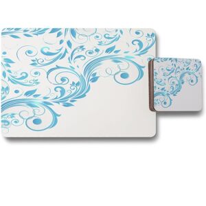 Benjamin Tate Design swirls placemat coaster set in Natural Natural Benjamin Tate Design swirls placemat coaster set in Natural Natural