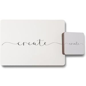 Benjamin Tate Design text create placemat coaster set in Natural Natural Benjamin Tate Design text create placemat coaster set in Natural Natural