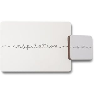 Benjamin Tate Design text inspiration placemat coaster set in Natural Natural Benjamin Tate Design text inspiration placemat coaster set in Natural Natural