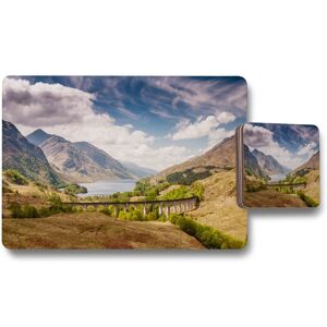 Benjamin Tate Design the glenfinnan viaduct placemat coaster set in Natural Natural Benjamin Tate Design the glenfinnan viaduct placemat coaster set in Natural Natural