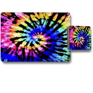 Benjamin Tate Design tie dye pattern placemat coaster set in Natural Natural Benjamin Tate Design tie dye pattern placemat coaster set in Natural Natural
