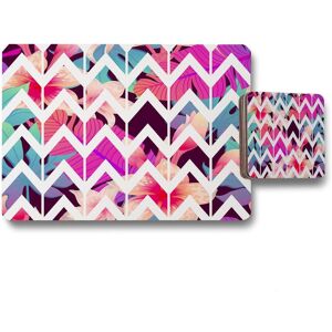 Benjamin Tate Design tropical geometric zig zags placemat coaster set in Natural Natural Benjamin Tate Design tropical geometric zig zags placemat coaster set in Natural Natural