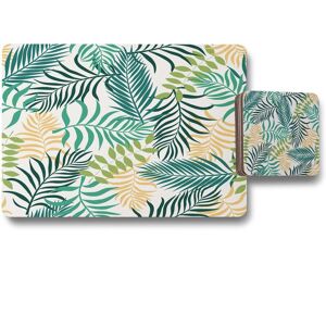 Benjamin Tate Design tropical palm leaves placemat coaster set in Natural Natural Benjamin Tate Design tropical palm leaves placemat coaster set in Natural Natural