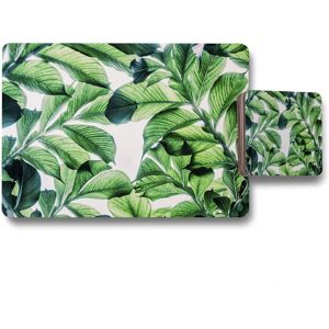 Benjamin Tate Design tropical palm placemat coaster set in Natural Natural Benjamin Tate Design tropical palm placemat coaster set in Natural Natural