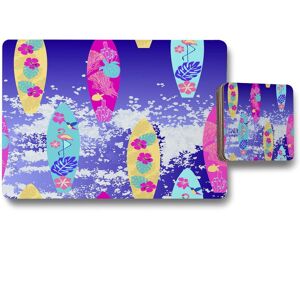 Benjamin Tate Design tropical surf placemat coaster set in Natural Natural Benjamin Tate Design tropical surf placemat coaster set in Natural Natural