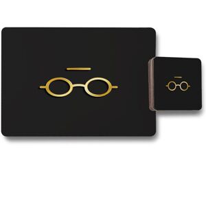 Benjamin Tate Design unread gold placemat coaster set in Natural Natural Benjamin Tate Design unread gold placemat coaster set in Natural Natural
