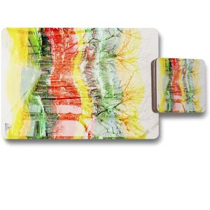Benjamin Tate Design vanishing point placemat coaster set in Natural Natural Benjamin Tate Design vanishing point placemat coaster set in Natural Natural
