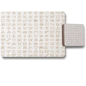 Benjamin Tate Design viking ritual symbols placemat coaster set in Natural Natural Benjamin Tate Design viking ritual symbols placemat coaster set in Natural Natural