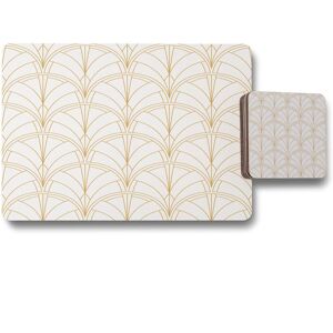 Benjamin Tate Design vintage minimalistic placemat coaster set in Natural Natural Benjamin Tate Design vintage minimalistic placemat coaster set in Natural Natural