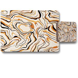 Benjamin Tate Design warm toned liquid marble placemat coaster set in Natural Natural Benjamin Tate Design warm toned liquid marble placemat coaster set in Natural Natural