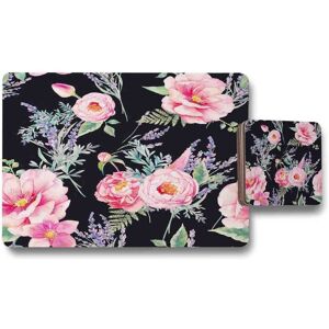 Benjamin Tate Design watercolour painting of flowers placemat coaster set in Natural Natural Benjamin Tate Design watercolour painting of flowers placemat coaster set in Natural Natural